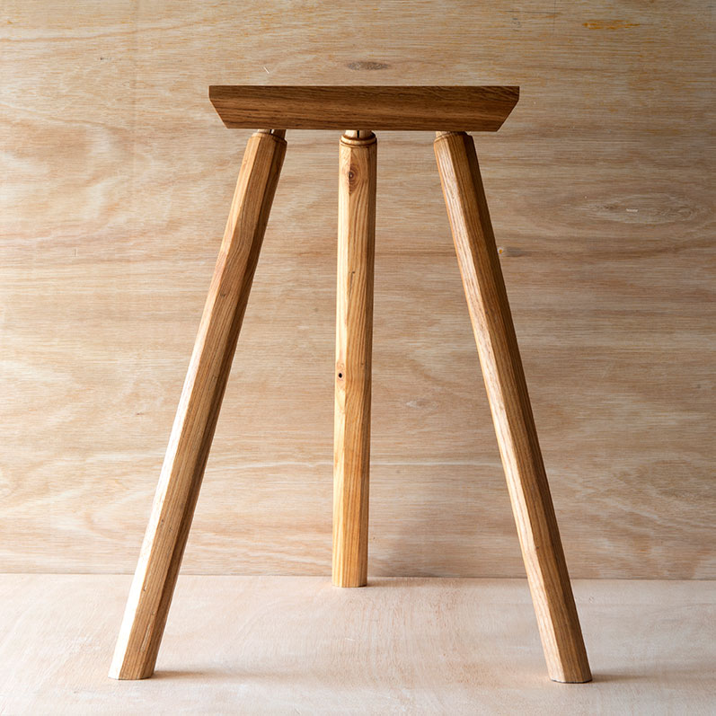 oak stool front